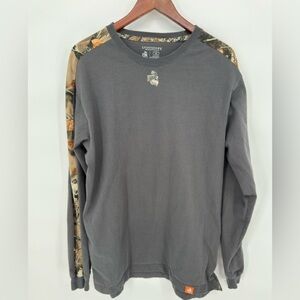 Legendary Whitetails Charcoal and Camo Long Sleeve Shirt